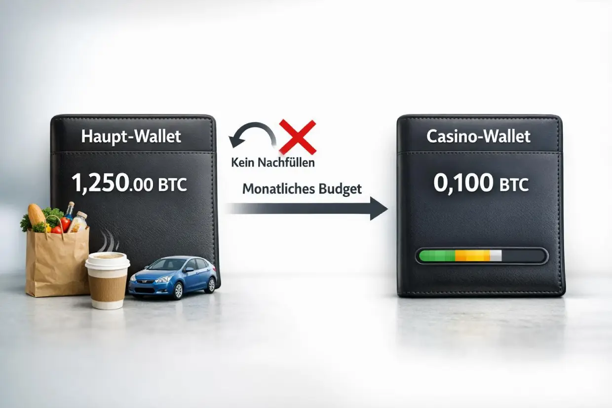 Separates Bitcoin Wallet als Casino-Budgetgrenze einrichten