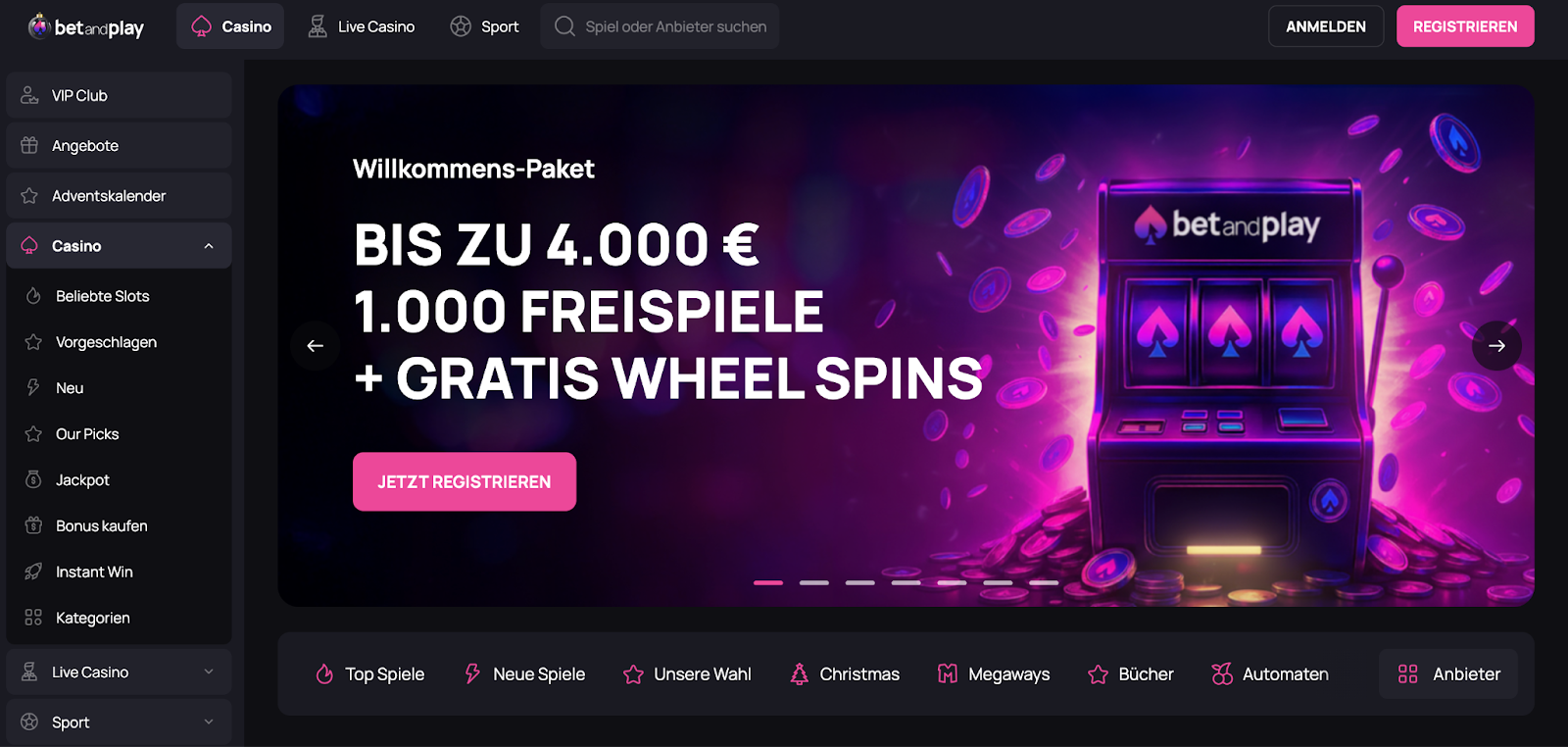 BetandPlay Online Casino und Sportwetten Plattform