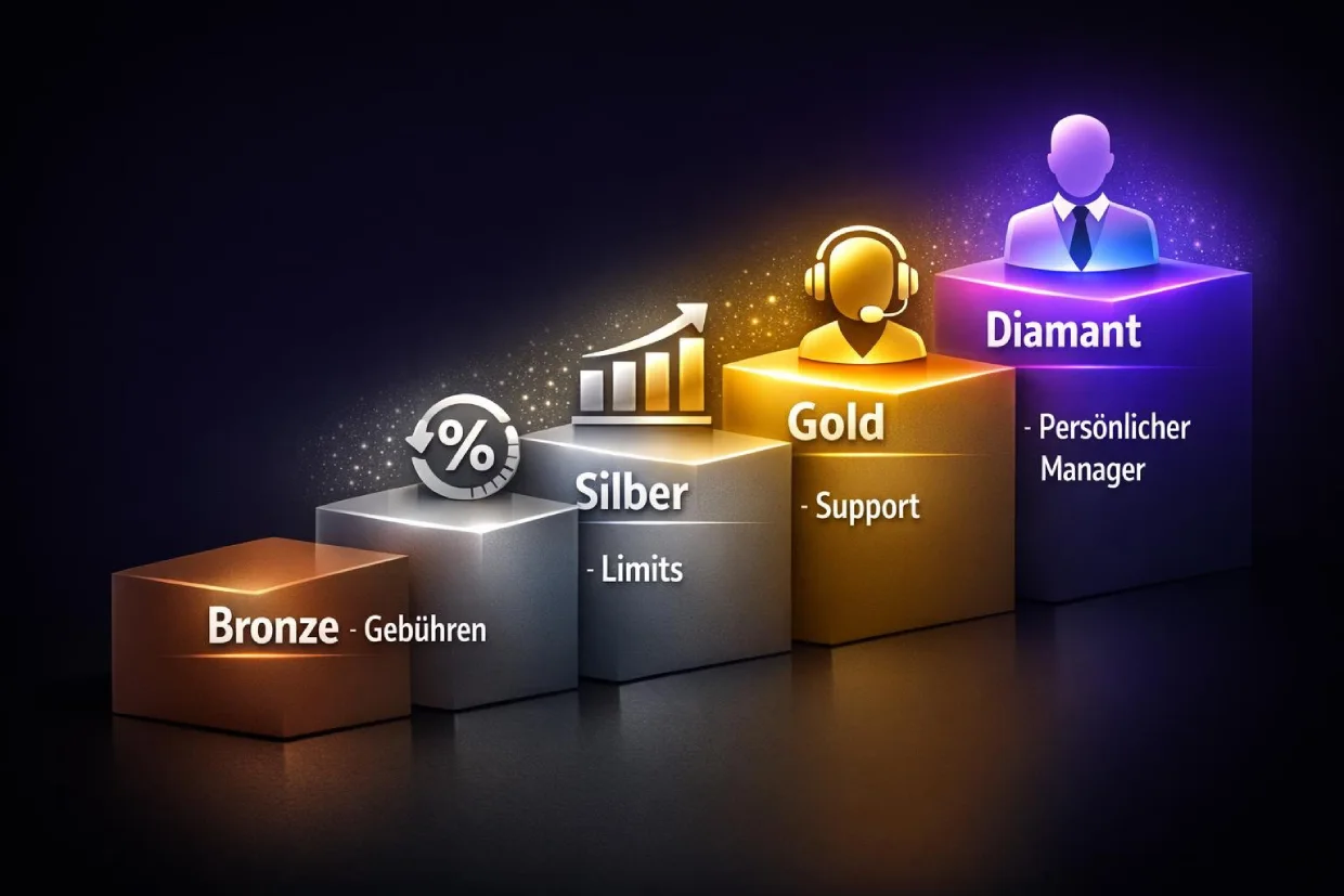 Skrill VIP-Programm Stufen mit Vorteilen für Online Casino Spieler